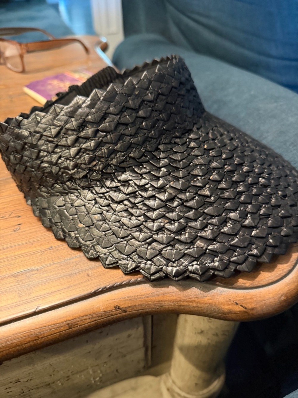 Hemlock Hat Co. “Capri” Black Braided Visor Headband - Picture 4 of 8